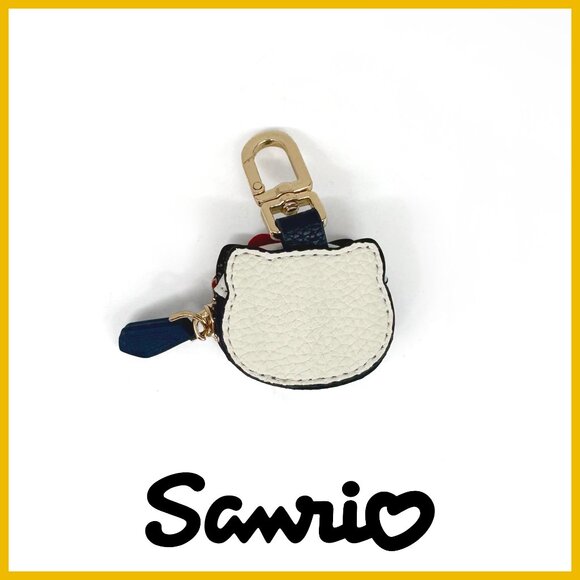 BUY NOW—NEW Hello Kitty Air Tag Holder Bag Charm/ Keychain Pebbled Vegan Leather - Picture 3 of 6